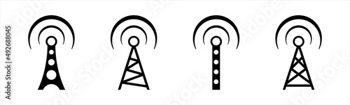 Antenna icon. Communication tower icon. Radio tower icon symbol, vector illustration