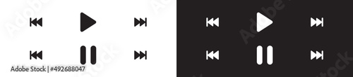 Media player buttons symbol, vector illustration