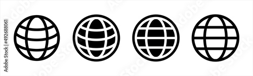 World icon. Globe symbol, vector illustration