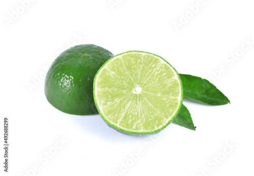  Fresh lime isolated on white background