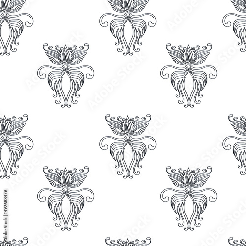 Fototapeta Naklejka Na Ścianę i Meble -  A beautiful seamless pattern. Cute patterns and swirls. Pattern for wallpaper and backgrounds