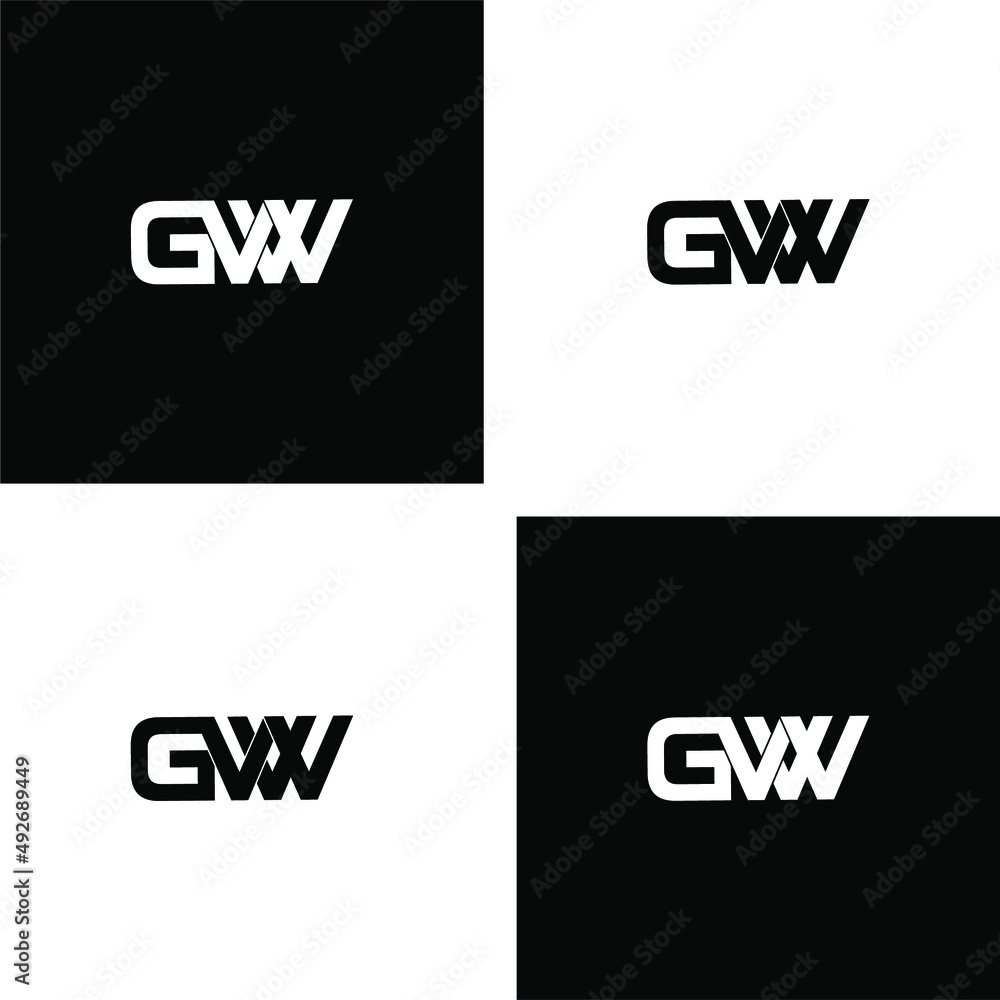 Obraz premium gvw letter original monogram logo design set