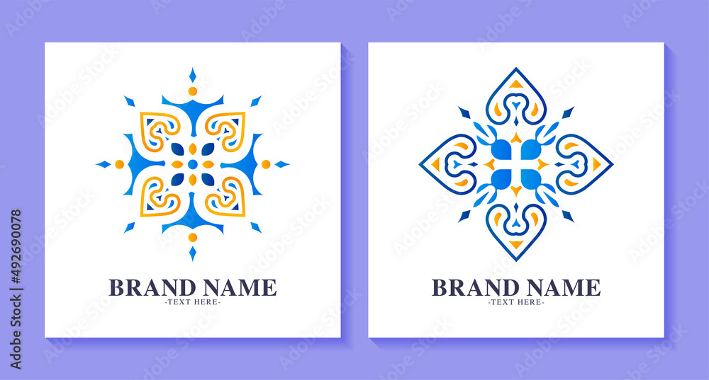 set of colorful art logo designs set of colorful art logo designs