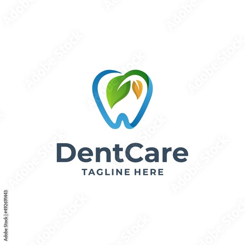 Dental Care logo design, medical clinic vector illustration