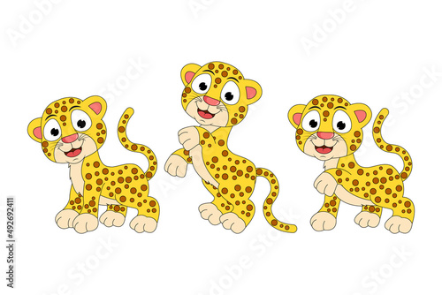 cute jaguar animal cartoon graphic