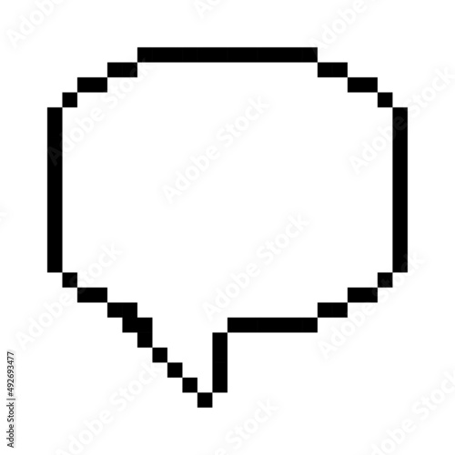 Retro pixel message. 8 bit style pixel art background. Digital space. Dialog, chat speech bubble. Vector illustration. stock image. 