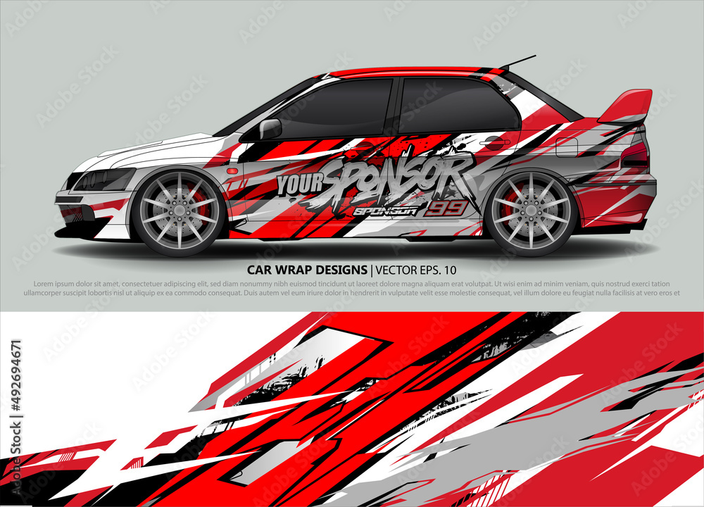Car wrap decal design vector. abstract Graphic background kit designs for vehicle, race car, rally, livery, sport car
Car wrap decal design vector. abstract Graphic background kit designs for vehicle, race car, rally, livery, sport car