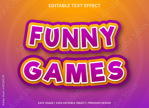 funny games text effect editable template with abstract and modern style use for business logo and brand 