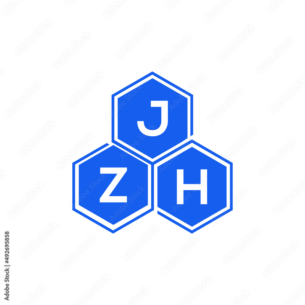 JZH letter logo design on White background. JZH  