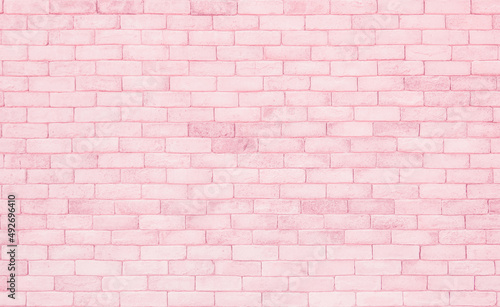 Pink brick wall texture background. Brickwork pattern stonework flooring interior stone decoration.