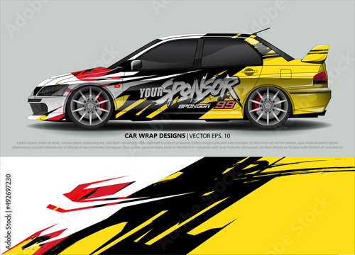 car wrap design. simple lines with abstract background vector concept for vehicle vinyl wrap and automotive decal livery 