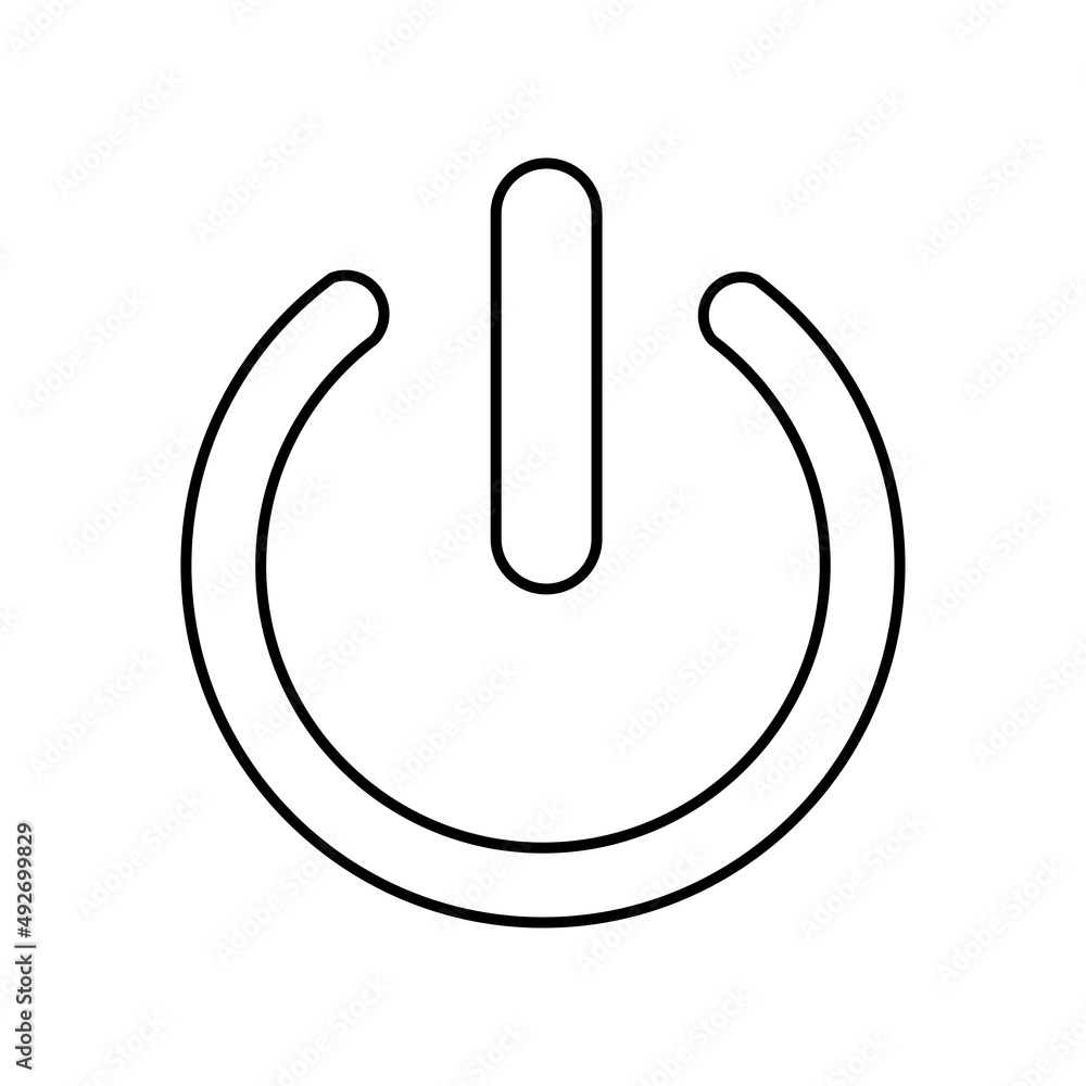 Graphic flat button power icon for your design and website Graphic flat button power icon for your design and website
