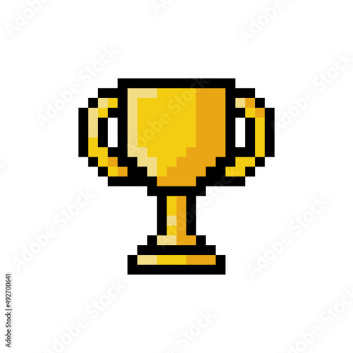 pixelated trophy design