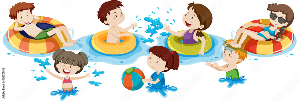 Fototapeta premium A set of children and beach activities