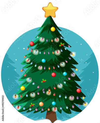 Christmas theme with christmas tree