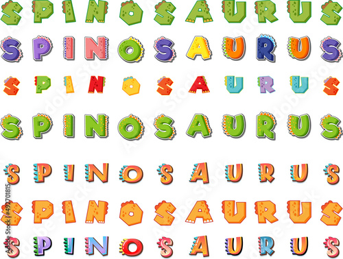 Font design for spinosaurus