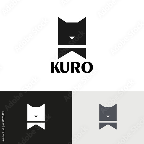 Elegant cat logo design concept. Animal luxury company brand logomark illustration.