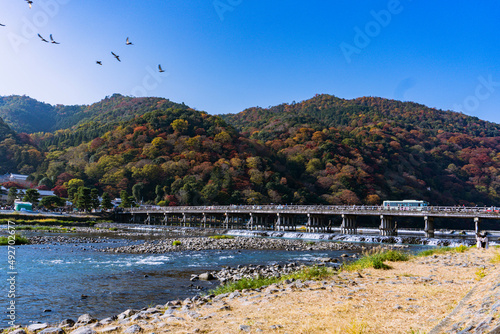 Arashiyama Togetsu bridge in kyoto