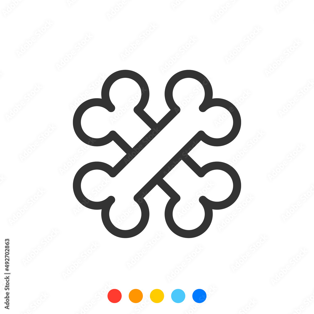 Cross bone icon, Vector and Illustration. Cross bone icon, Vector and Illustration.