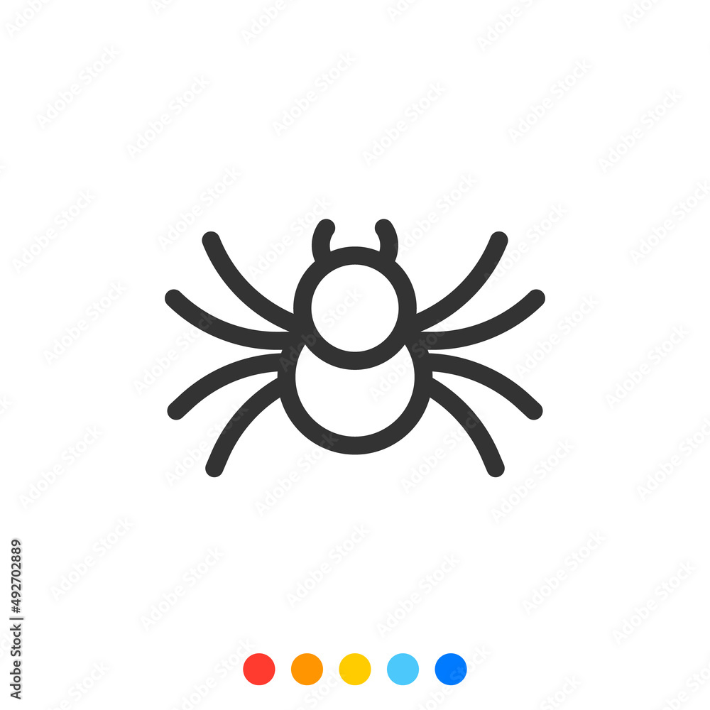 Cute spider icon, Vector and Illustration.