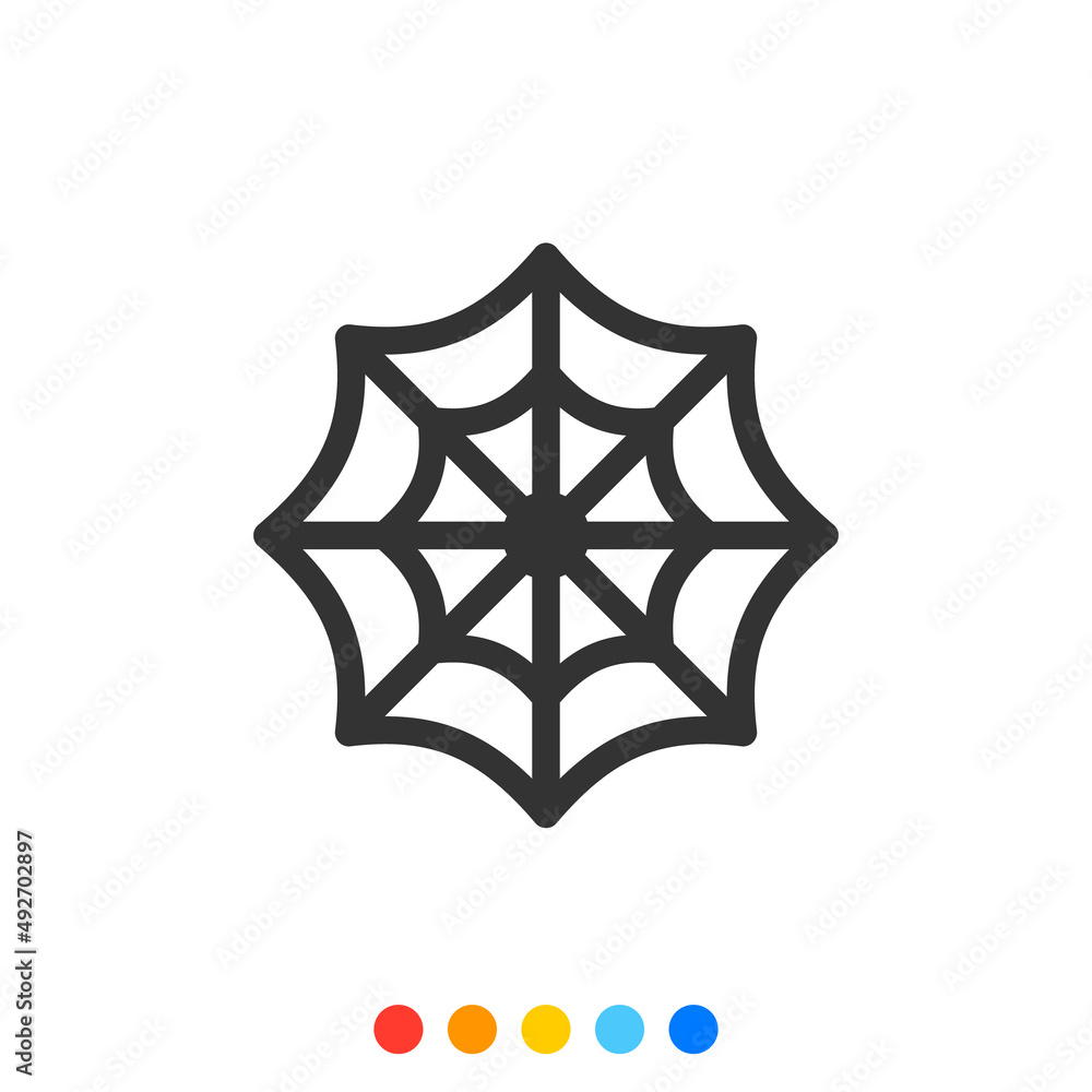 Minimal cobweb icon, Vector and Illustration. Minimal cobweb icon, Vector and Illustration.