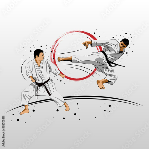 Karate is a martial art originating from Japan. vector illustrator