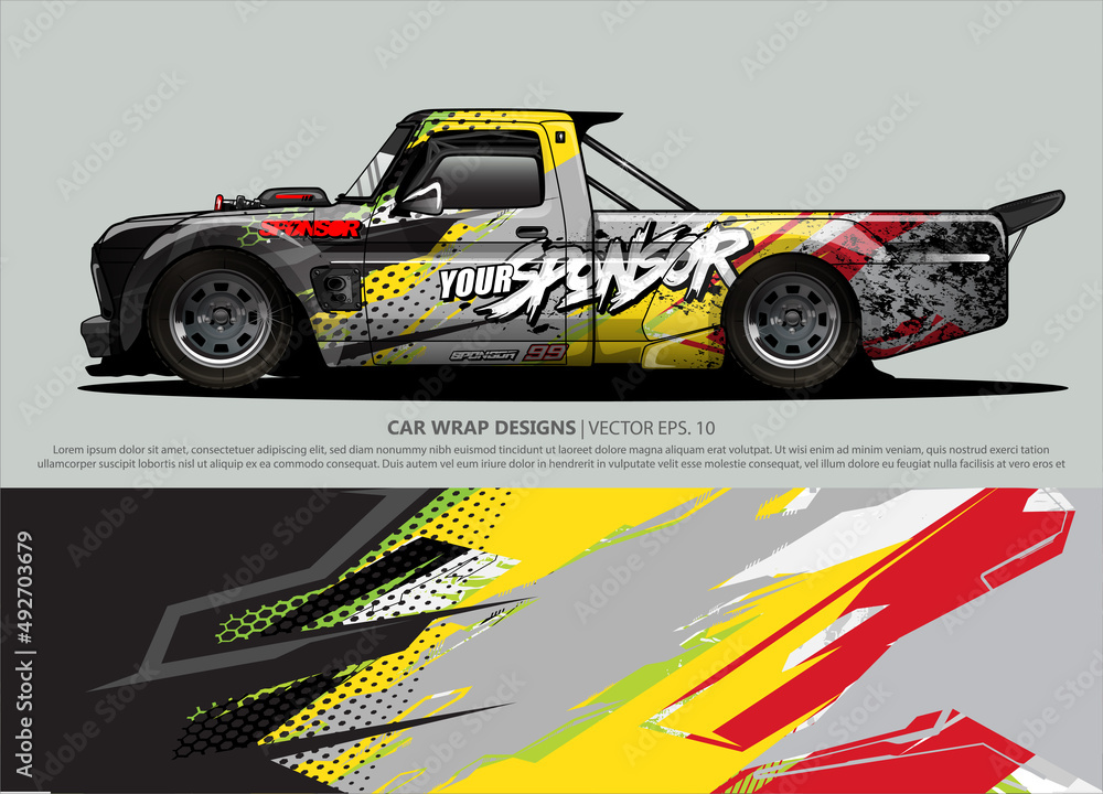Fototapeta premium truck graphics. modern camouflage design for vehicle vinyl wrap 