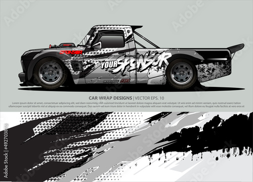 truck graphics. modern camouflage design for vehicle vinyl wrap 