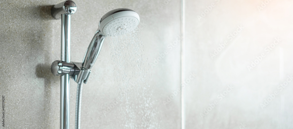 shower head with wall background in modern bathroom Stock Photo | Adobe