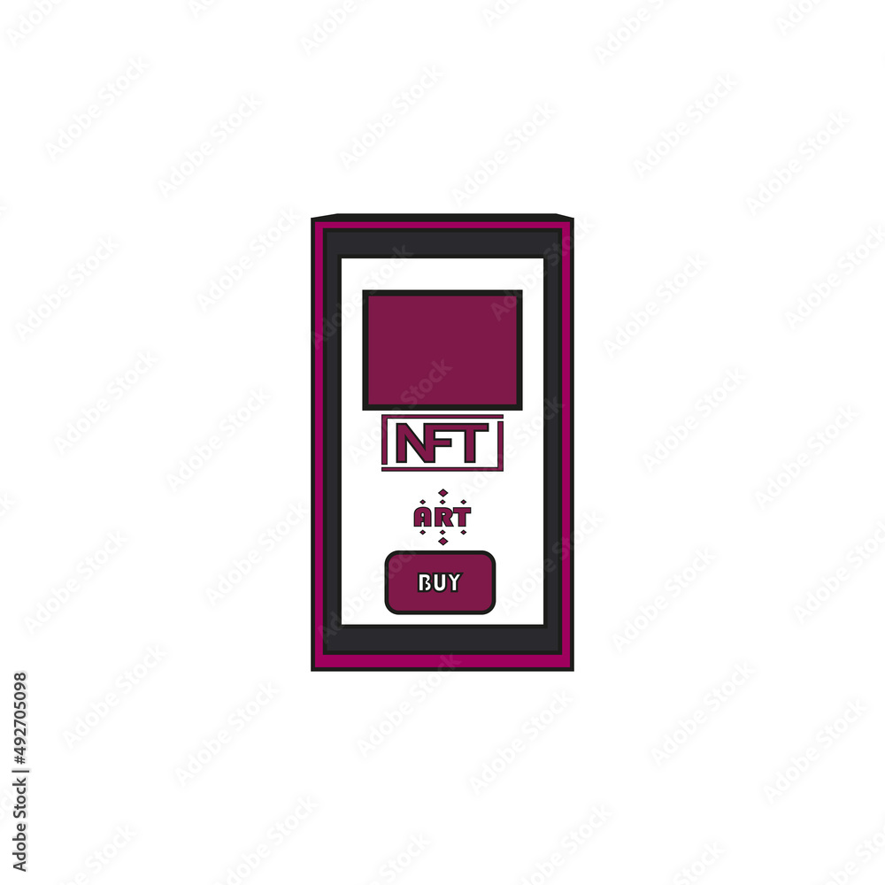 Isolated smartphone animated ntf color art digital ilustration vector