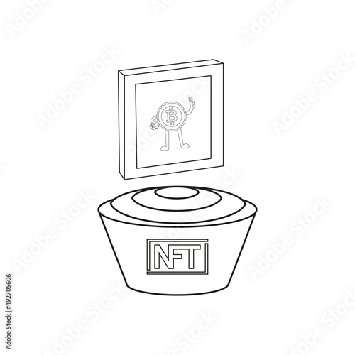 Isolated avatar animated ntf draw art digital ilustration vector