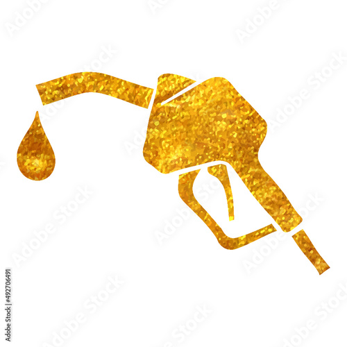 Hand drawn gold foil texture icon Gas dispenser