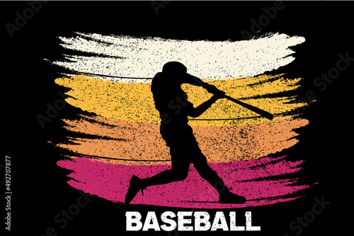silhouette baseball retro vintage