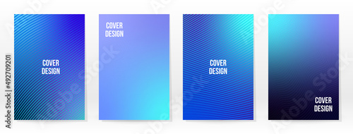 Minimal Poster. Pastel Soft. Blue Gradient Set.
