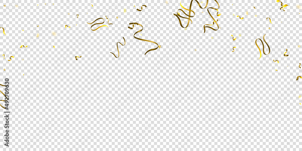 Fototapeta premium tinsel holiday gold foil serpentine ribbon star