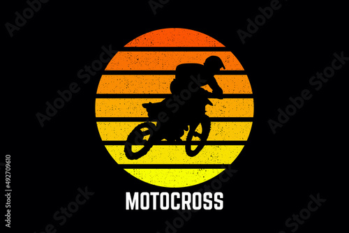 silhouette motocross retro vintage
