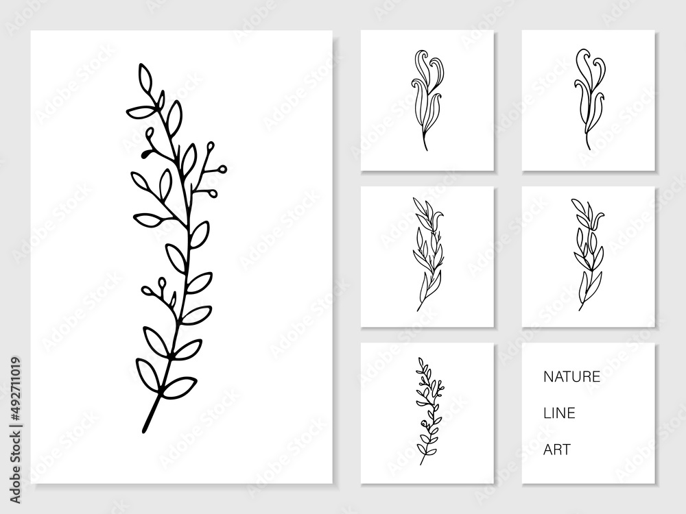 Nature line art Hand drawn. Illustration about Nature line art. Nature line art Hand drawn. Illustration about Nature line art.