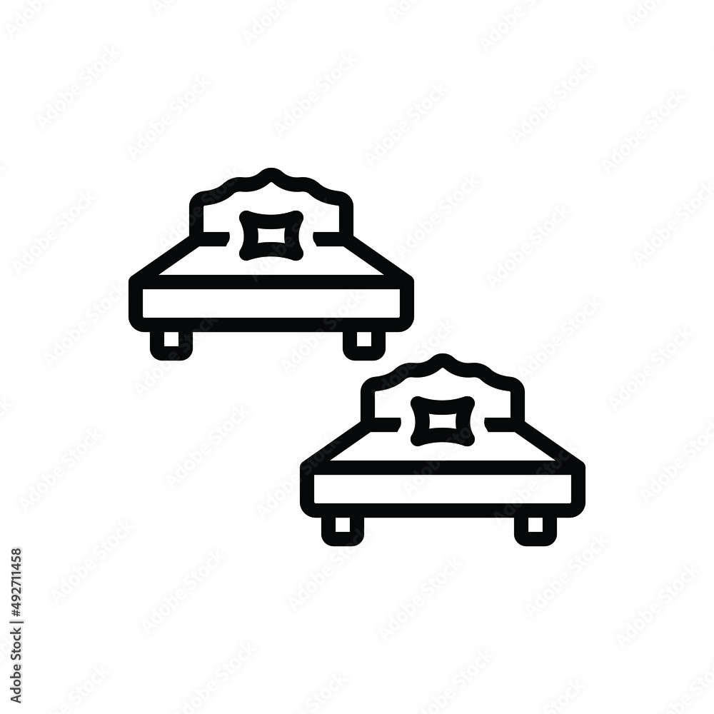 Black line icon for beds