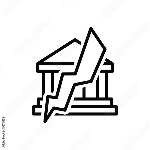 Black line icon for bankruptcy