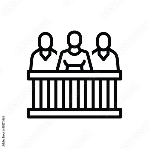 Black line icon for jury
