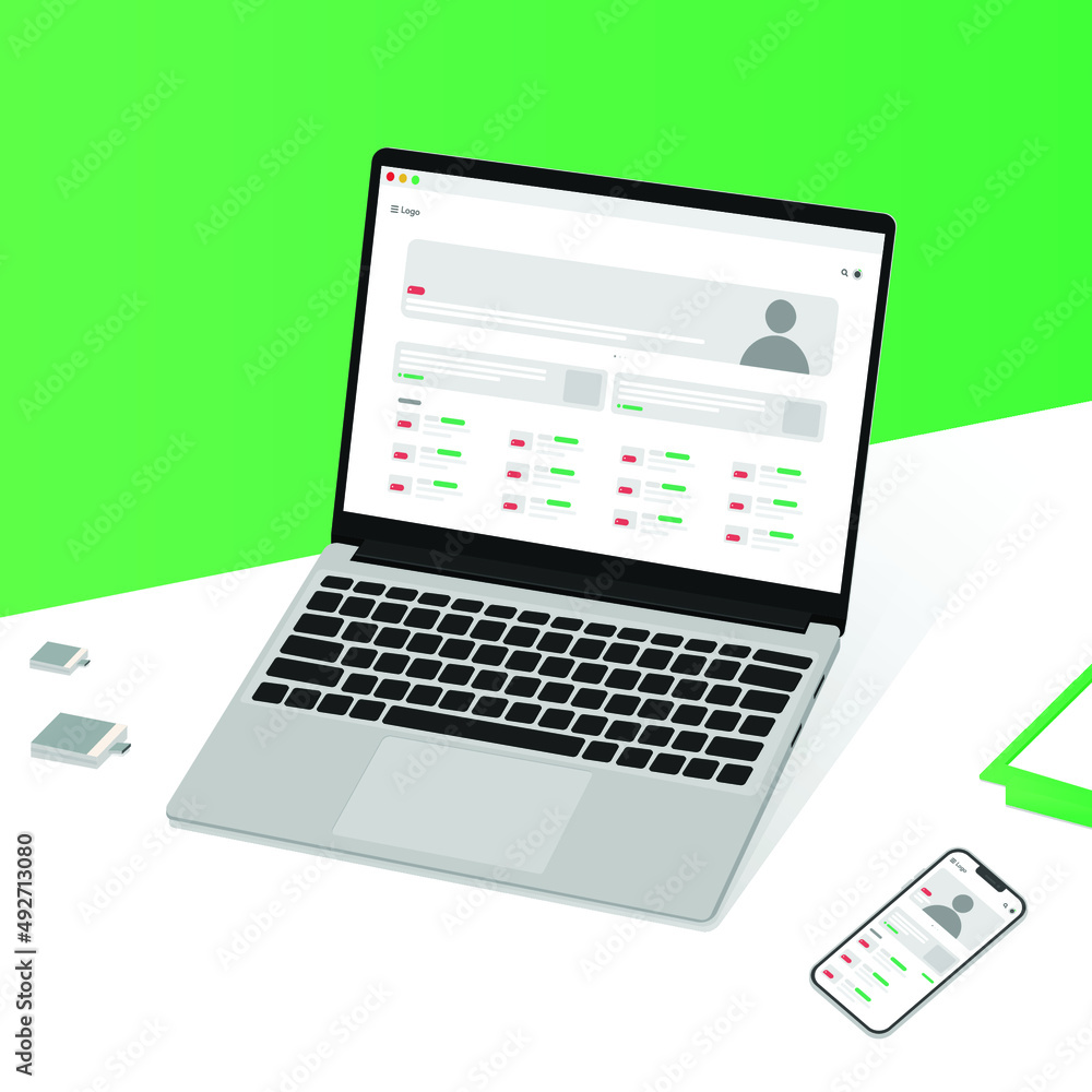 Computer laptop with blank empty screen for copy space text on workin desk table or workplace vector illustration flat cartoon, pc with empty display work place office modern design image Computer laptop with blank empty screen for copy space text on workin desk table or workplace vector illustration flat cartoon, pc with empty display work place office modern design image