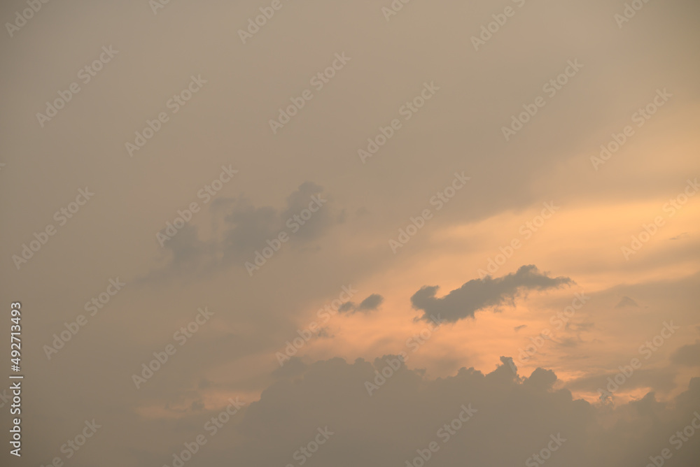 Vanilla sky with cloud before sunset, Natural background