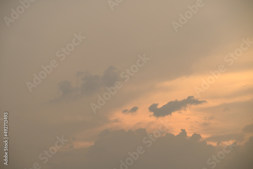 Vanilla sky with cloud before sunset, Natural background