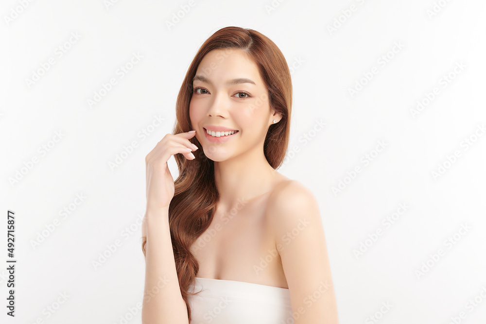 Beautiful young asian woman with clean fresh skin on white background, Face care, Facial treatment, Cosmetology, beauty and spa, Asian women portrait. Beautiful young asian woman with clean fresh skin on white background, Face care, Facial treatment, Cosmetology, beauty and spa, Asian women portrait.