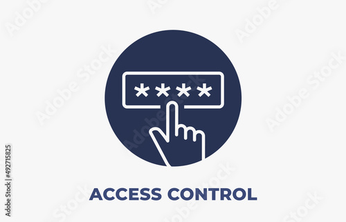 Access control vector icon isolated on white background for graphic and web design.