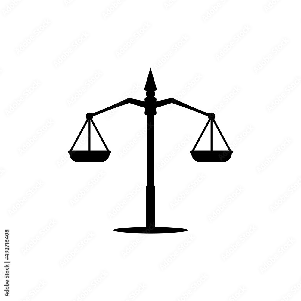 Law scale icon design template vector isolated illustration Law scale icon design template vector isolated illustration
