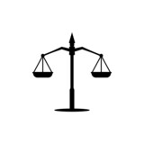 Law scale icon design template vector isolated illustration