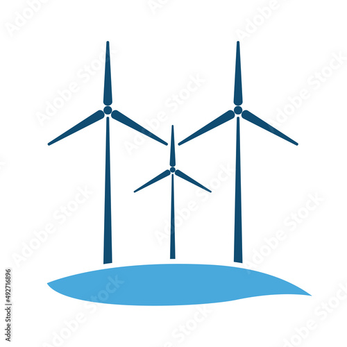 Wind Turbines icon vector simple desain white background