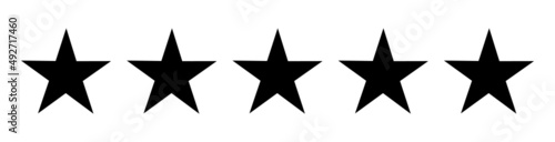 Five star review in a row vector icon.