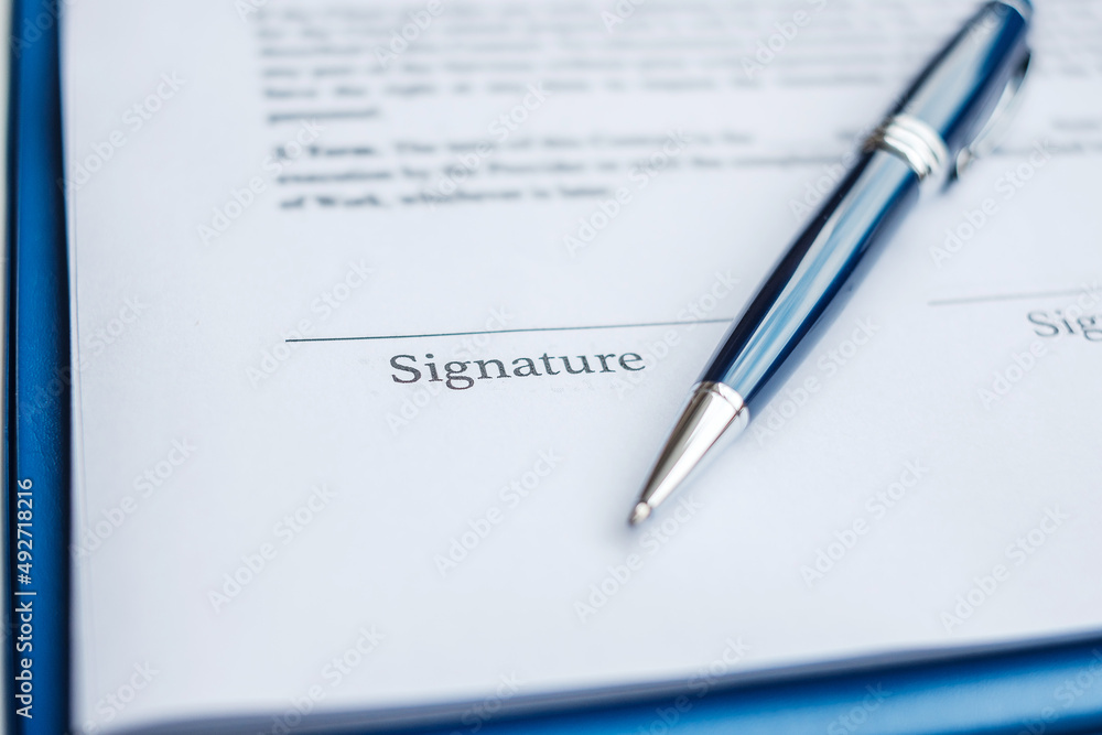 contract documents and pen for approve or signature. Contract agreement, partnership, lawyer and deal concepts contract documents and pen for approve or signature. Contract agreement, partnership, lawyer and deal concepts